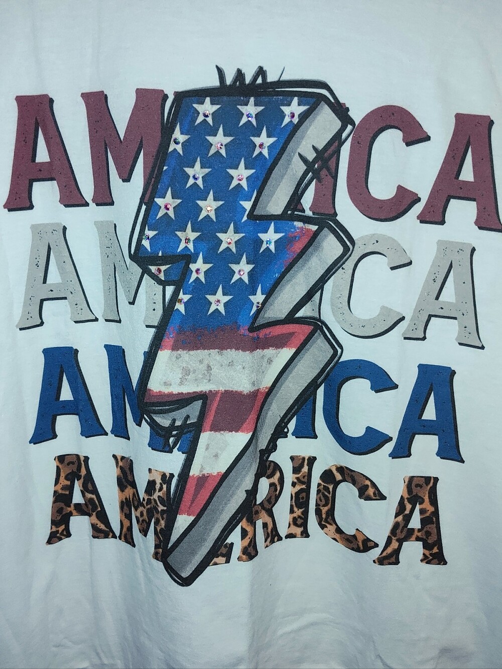 America Bling White Tee T-shirt XL BNWT